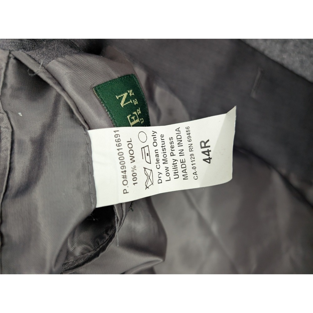 Lauren Ralph Lauren Grey Mens Size 44R 100% Wool Jacket Blazer Sport Coat - Picture 12 of 12